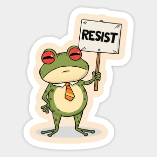 Resist-Frog Sticker